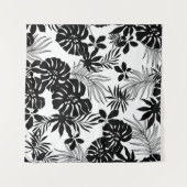 Tenture Tropiques Noires et Blancs : Nature Silhouettée (Devant (Horizontal))