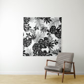 Tenture Tropiques Noires et Blancs : Nature Silhouettée (En situation)