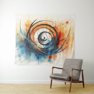 Tenture Trou dans le temps encre et aquarelle