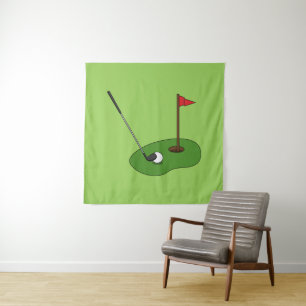 Tenture Trou de golf avec drapeau