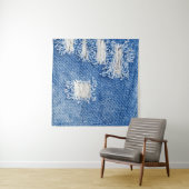 Tenture Trou, jean denim, texture déchirée (En situation (horizontale))