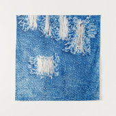 Tenture Trou sur Denim Jeans. Torn Blue je déchiré (Devant (Horizontal))