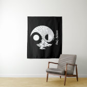 Tenture Trouver l'équilibre Zen Yin Yang Noir Blanc (En situation)