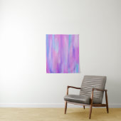 Tenture Trucs de peinture rose, violet et turquoise Abstra (En situation)