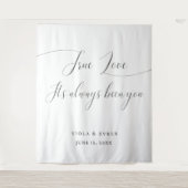 Tenture True Love Elegant Script Wedding Backdrop Banner (Devant)