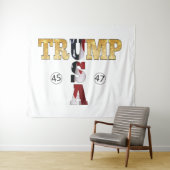 Tenture Trump Gold ⛳ Presidential USA 45 47 🏆 (En situation (horizontale))