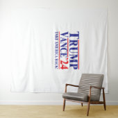 Tenture Trump Vance 2024 "Take America Back" Tapestry (En situation (horizontale))