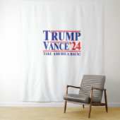 Tenture Trump Vance 2024 "Take America Back" Tapestry (En situation)