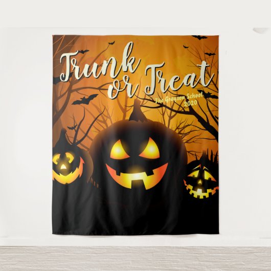 Tenture Trunk or Treat Halloween Citrouilles Photo Retour  (Devant)