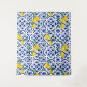 Tenture Tuiles portugaises, citrons, fruits, art d'été     (Devant)