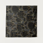 Tenture Tulipes Black Gold : Motif floral de luxe (Devant (Horizontal))