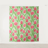 Tenture Tulipes en rouge et vert (Devant)