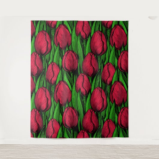 Tenture Tulipes rouges (Devant)