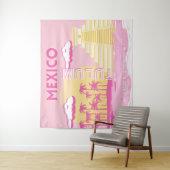 Tenture Tulum, Art de voyage, Art prépa, Rose (En situation)