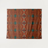 Tenture Turq & Coral Ikat (Devant (Horizontal))