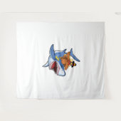 Tenture Turquie Dabbing Riding Requin Cool Thanksgiving Ca (Devant (Horizontal))