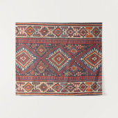 Tenture Turquie Kilim Aztec Rouge Bleu Tan  (Devant (Horizontal))