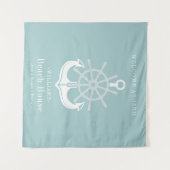 Tenture Turquoise Beach House Nom de famille Ancre (Devant (Horizontal))