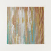 Tenture Turquoise, blanc, rouge ocre et or Abstrait (Devant)