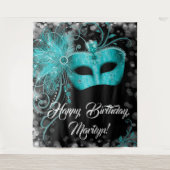 Tenture Turquoise Blue Masquerade Anniversaire (Devant)