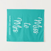 Tenture Turquoise Blue Miss à Mme Fête des mariées Context (Devant (Horizontal))