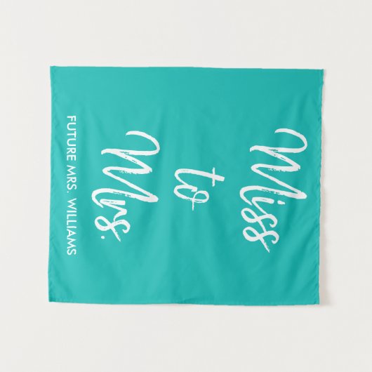 Tenture Turquoise Blue Miss à Mme Fête des mariées Context (Devant (Horizontal))