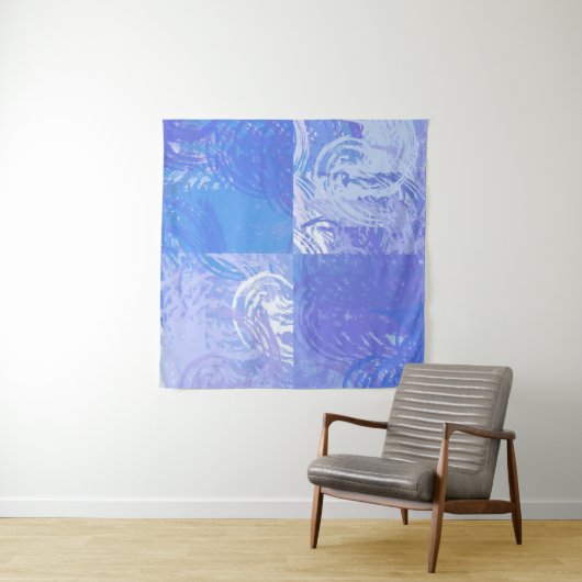 Tenture Turquoise et violet Abstrait (En situation (horizontale))