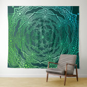 Tenture Turquoise Vert Bleu Mandala Boho Chic Élégant (En situation (horizontale))