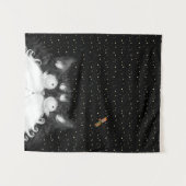 Tenture Tuxedo Cat surpris par la libellule (Devant (Horizontal))
