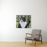 Tuxedo Chat dans la peinture de fenêtre Art animal