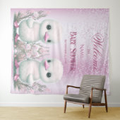 Tenture Twin Canards Rose Floral Arrière-plan (En situation (horizontale))