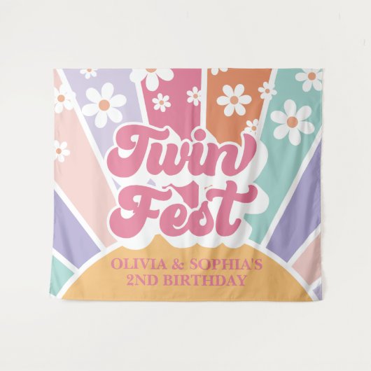 Tenture Twin Fest Rainbow Sunshine (Devant (Horizontal))