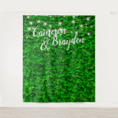 Tenture Twinkling Lights Green Wall Wedding Party (Devant)