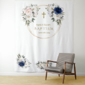 Tenture Twins Pink Blue Floral Baptism Gold Photo Prop (En situation)