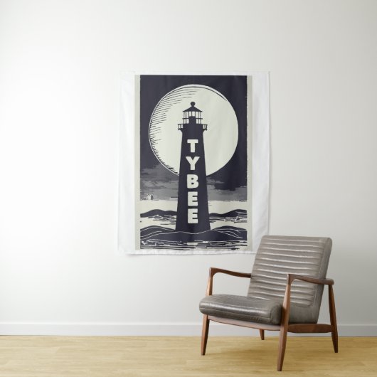 Tenture Tybee Island Georgia Lighthouse Moon (En situation)