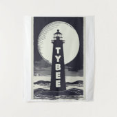 Tenture Tybee Island Georgia Lighthouse Moon (Devant)