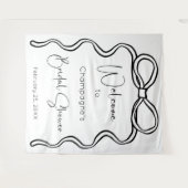 Tenture Tying Knot Modern Script Fête des mariées Bienvenu (Devant (Horizontal))