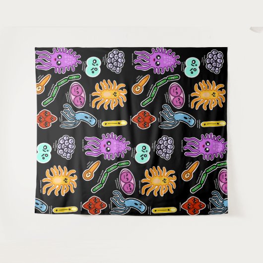 Tenture Types de bactéries (Devant (Horizontal))