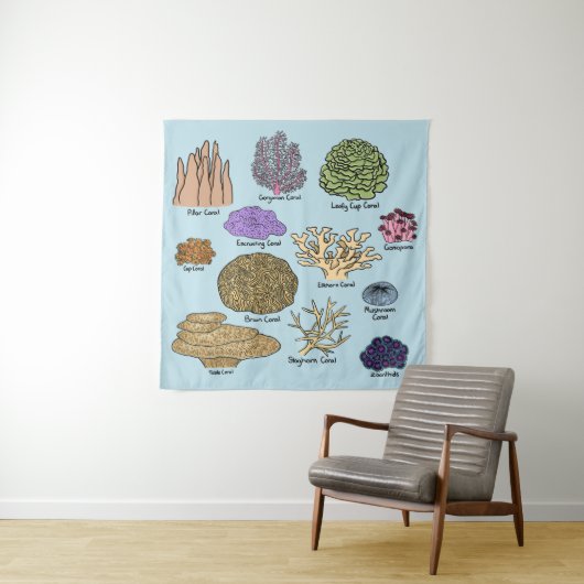 Tenture Types de coraux (En situation)