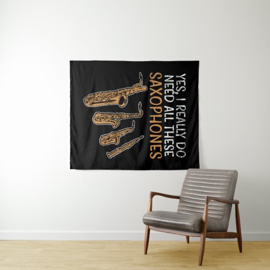 Tenture Types de saxophone (En situation (horizontale))