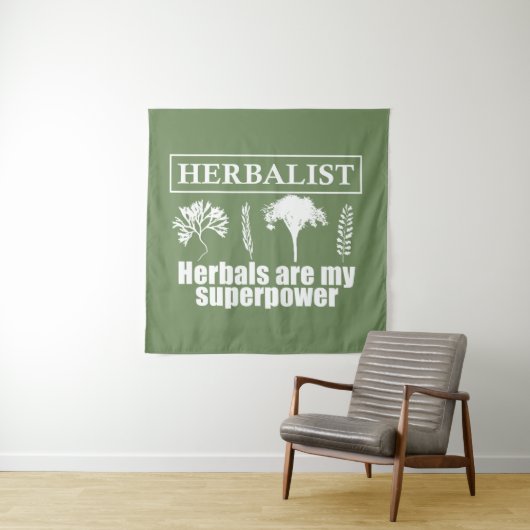 Tenture Types d'herbes herboriste (En situation)