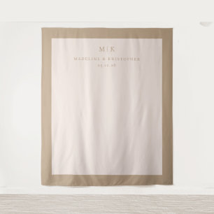 Tenture Typographie beige sophistiquée