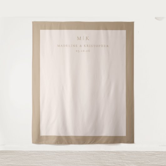 Tenture Typographie beige sophistiquée (Devant)
