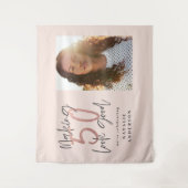 Tenture Typographie chic moderne 50e anniversaire rose gol (Devant)