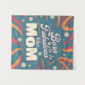 Tenture Typographie de citation de maman rétro psychédéliq (Devant (Horizontal))