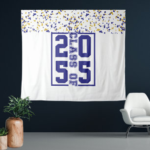 Tenture Typographie de la promotion de fin d'études Bleu B