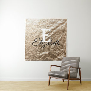 Tenture Typographie de monogramme vintage en papier froiss