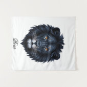 Tenture Typographie du lion noir visage (Devant (Horizontal))