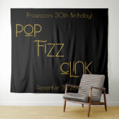 Tenture Typographie élégante Pop Fizz Clink Anniversaire (En situation (horizontale))