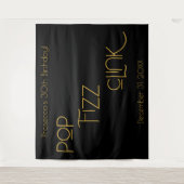Tenture Typographie élégante Pop Fizz Clink Anniversaire (Devant)